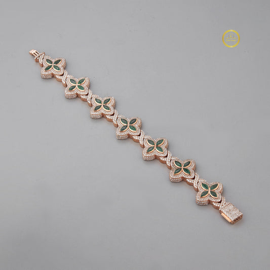 Modern Diamond Bracelet 925 Silver and 14K Gold Moissanite Geometric Design