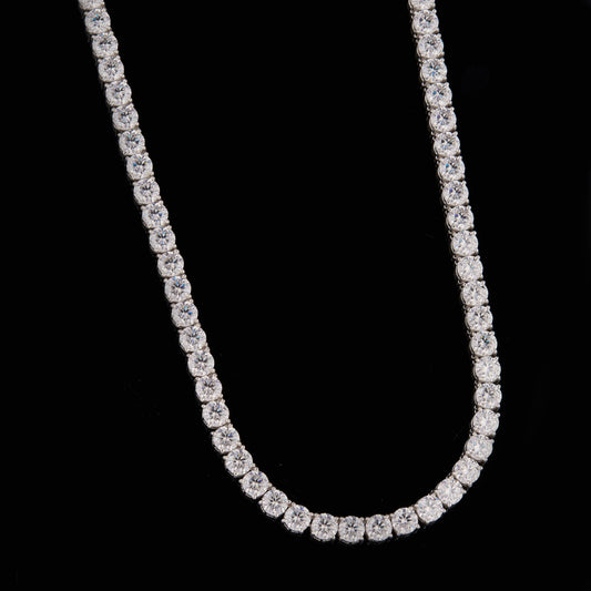 Hip Hop Moissanite Tennis Chain 925 Solid Silver Iced Out Necklace for Men