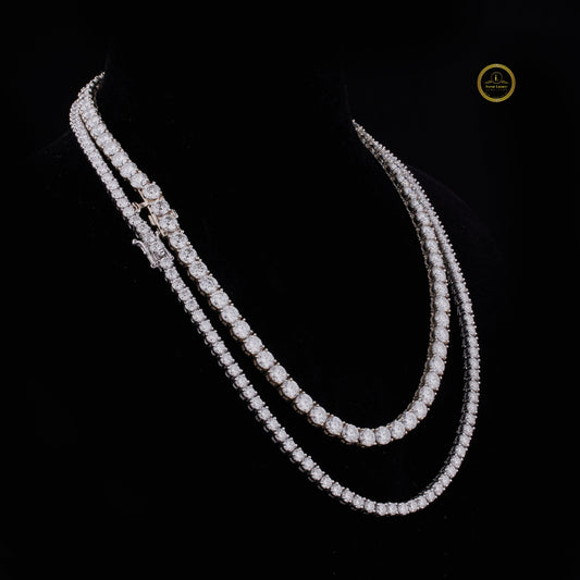 VVS Moissanite Chain Hiphop 925 Sterling Silver 5mm Iced Out Moissanite Tennis Chain by Ivevar