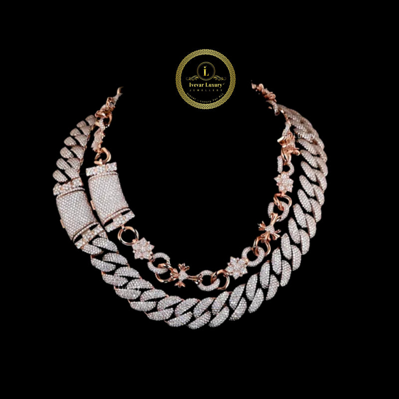 Luxury Custom Moissanite Diamond Cuban Chain for Men by Ivevar