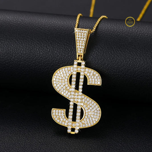 Men's Iced Out Name Necklace - 925 Silver and Gold Custom Moissanite
