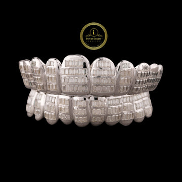 Hip Hop Grillz Jewelry - Custom Baguette Moissanite Diamond Gold/Silver Teeth