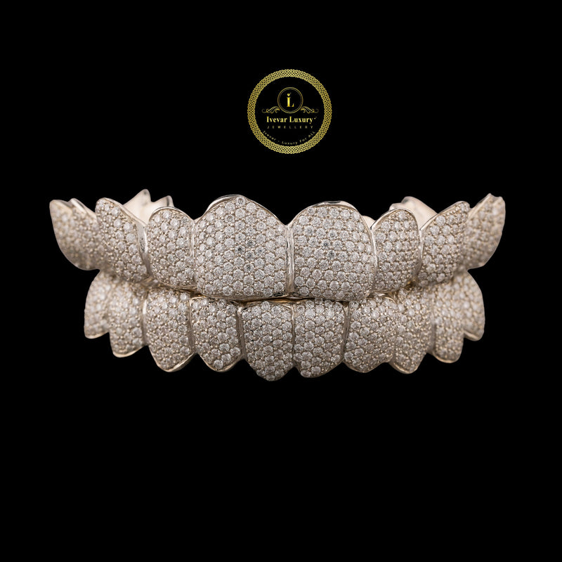 VVS Moissanite Grillz - Luxury Customizable Baguette Diamond Teeth Covers By Ivevar