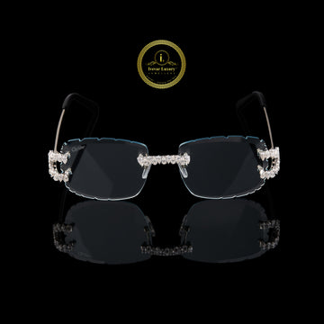 Custom Pear Diamond Sunglasses Luxury Rimless Designer Eye wear By Ivevar