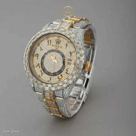 Exclusive Custom Baguette & Round Cut Diamonds Watch Luxury Watch By Ivevar