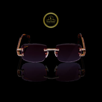 Custom Round Diamond Sunglasses Luxury Rimless Designer Eye wear By Ivevar