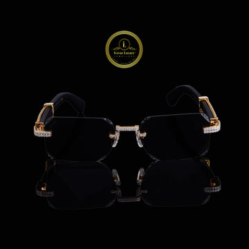 Custom Diamond Sunglasses Luxury Rimless Gold Eye wear By Ivevar