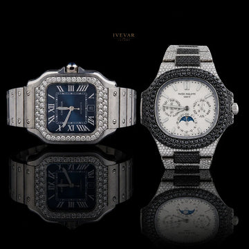 Premium Black Diamond-Style Luxury Watch And Royal Diamond Bezel Watch For Men's By Ivevar