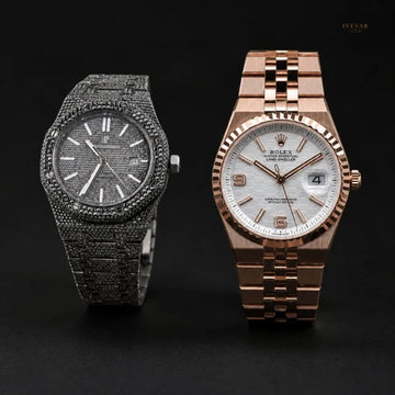 Premium Men's Watch Duo – Black Luxury Watch & Rose Gold Executive Edition
