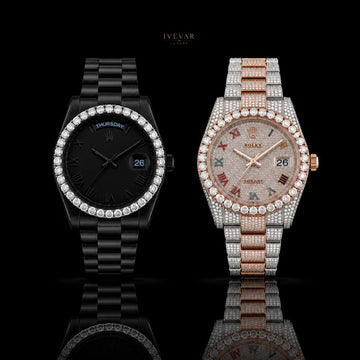 Prestige Black And Rose Gold Crystal Timepiece Luxury Watch Collection By Ivevar
