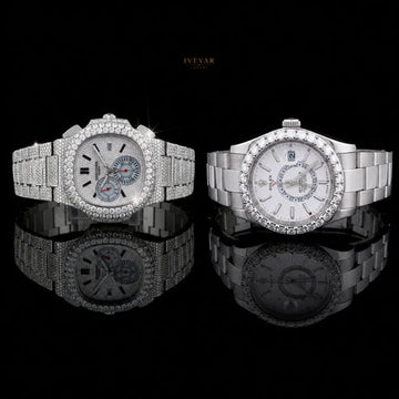 Men’s Luxury Watch Collection – Crystal-Encrusted Chronograph and Premium Silver Watch By Ivevar