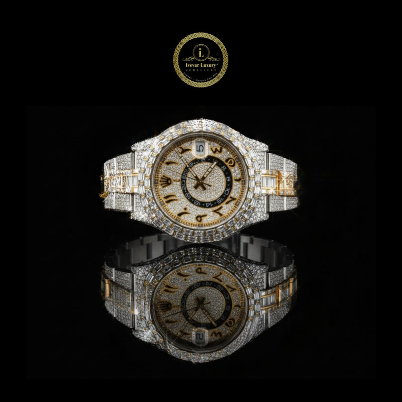 Exclusive Custom Baguette & Round Cut Diamonds Watch Luxury Watch By Ivevar