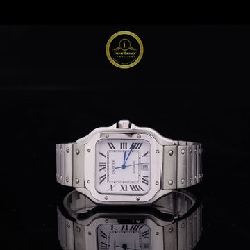 Classic Square Silver Automatic Watch - Stainless Steel Integrated Bracelet